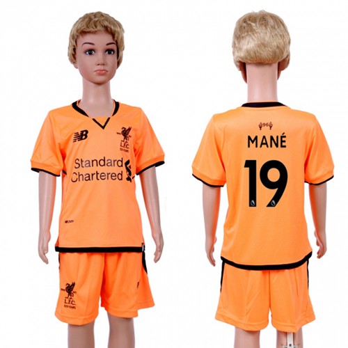 Liverpool #19 Mane Sec Away Kid Soccer Club Jersey